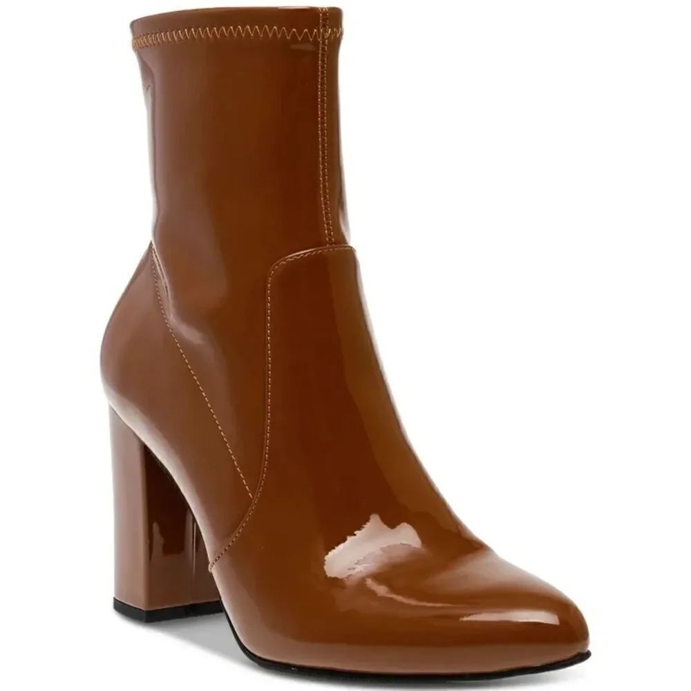 Wild Pair size 5.5 Brown Patent ankle Boots chunky heel